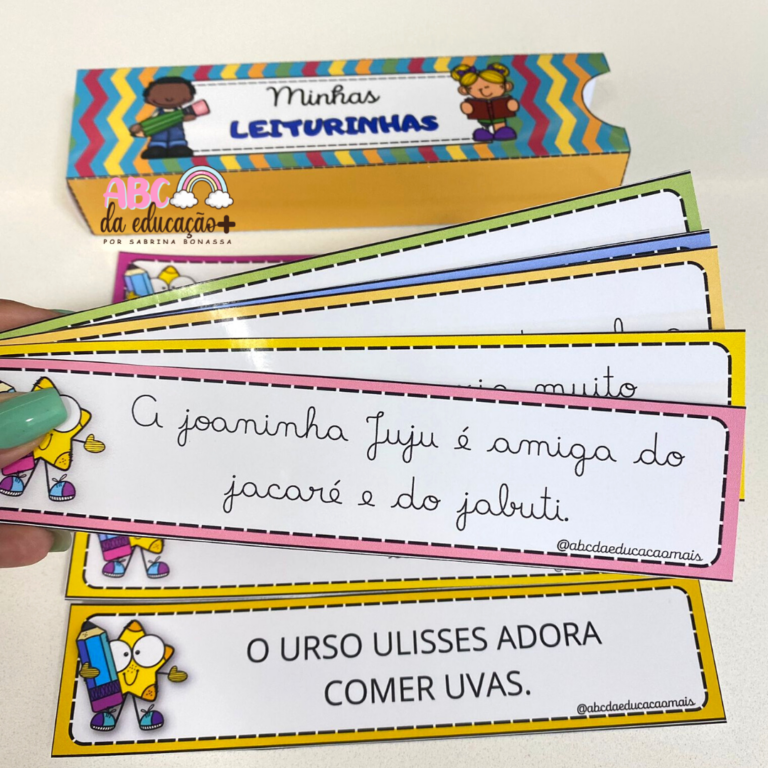 Fichas De Leitura De Frases- Letra Cursiva E Bastão – Loja ABC Da ...