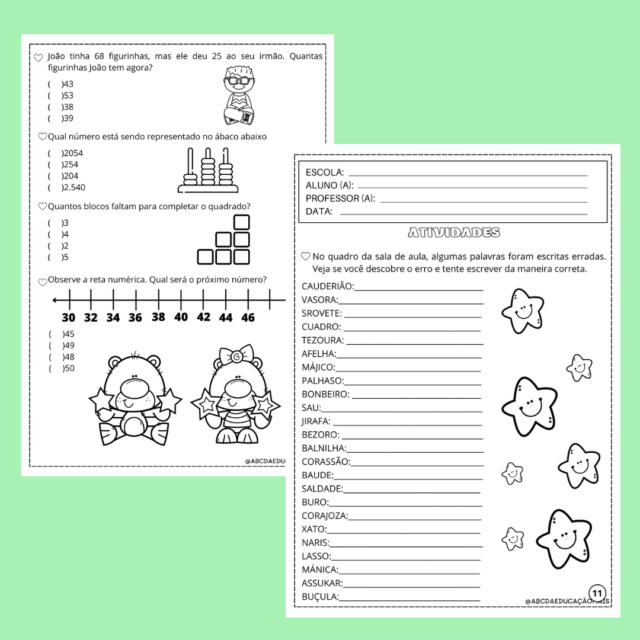 Apostila de Sondagem Diagnóstica 3º ano + Lembrancinhas volta às aulas ...