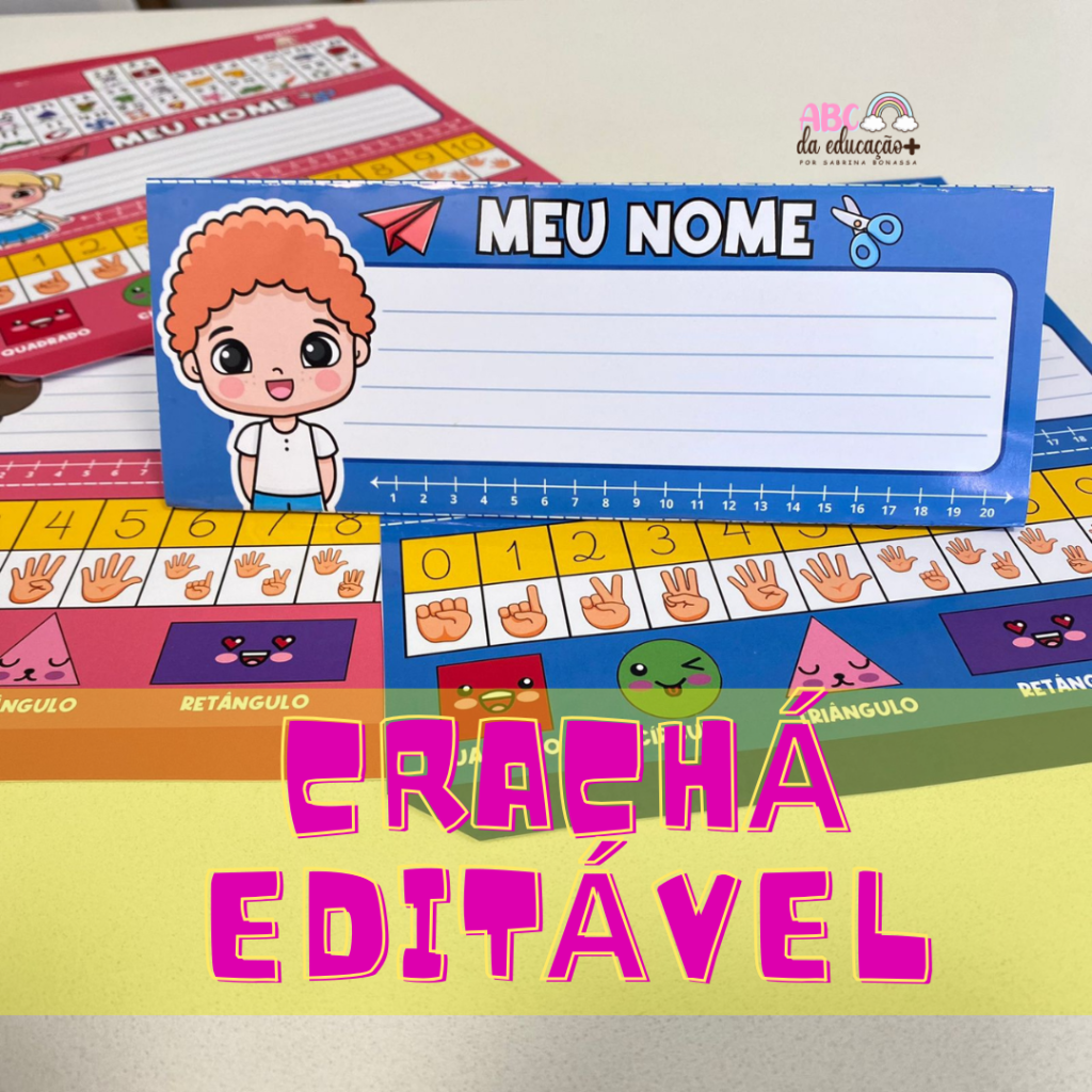 Crachá de Mesa Tridimensional Editável no Word – Loja ABC da Educação ...