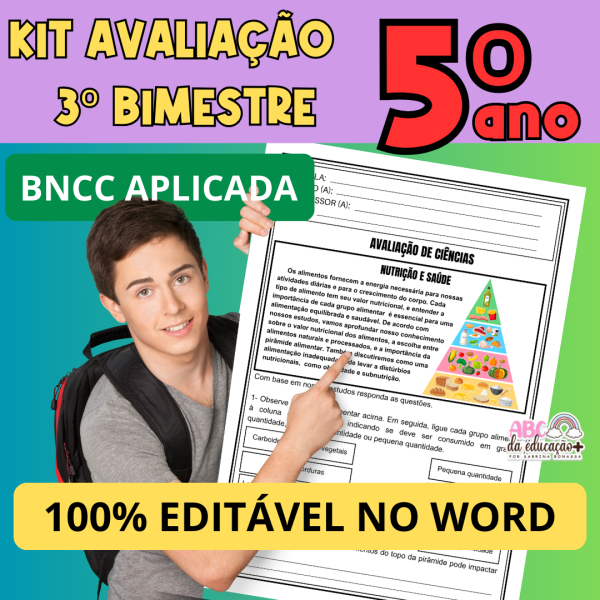 Kit Avaliações 5º ano – 3º bimestre – Editável