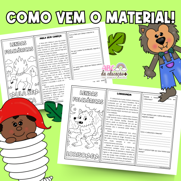 Folhetos Lendas Folclóricas com Texto e Interpretação - Imagem 2