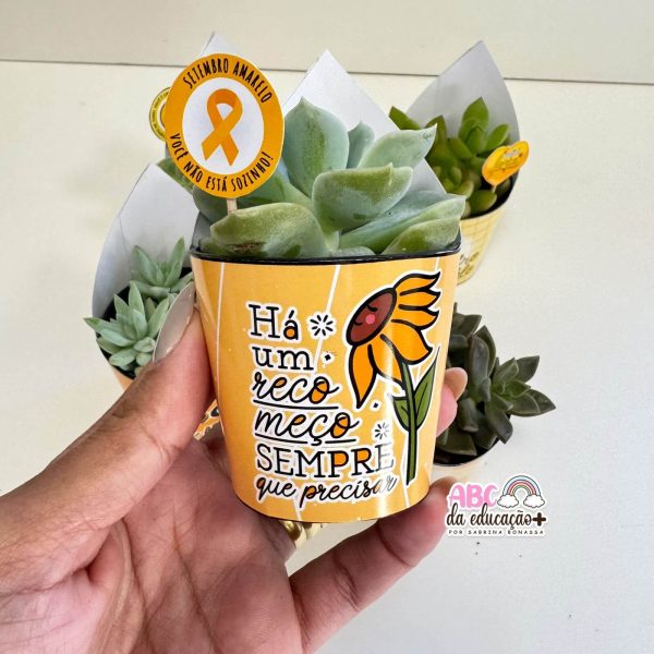 Lembrancinha Setembro Amarelo – Suculentas 10 modelos - Imagem 9