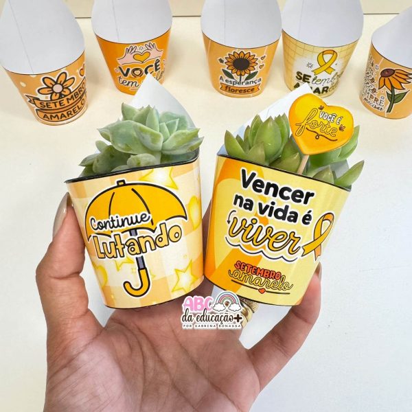 Lembrancinha Setembro Amarelo – Suculentas 10 modelos - Imagem 2