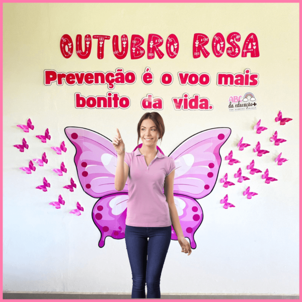 Painel Outubro Rosa – Asa de Borboleta - Imagem 3