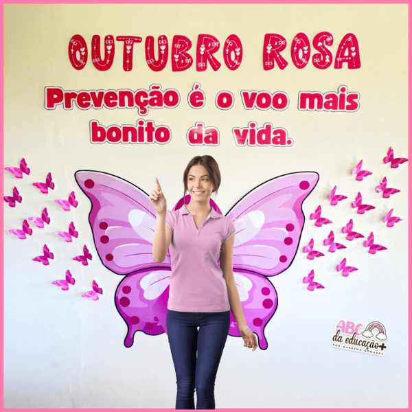 Painel Outubro Rosa – Asa de Borboleta
