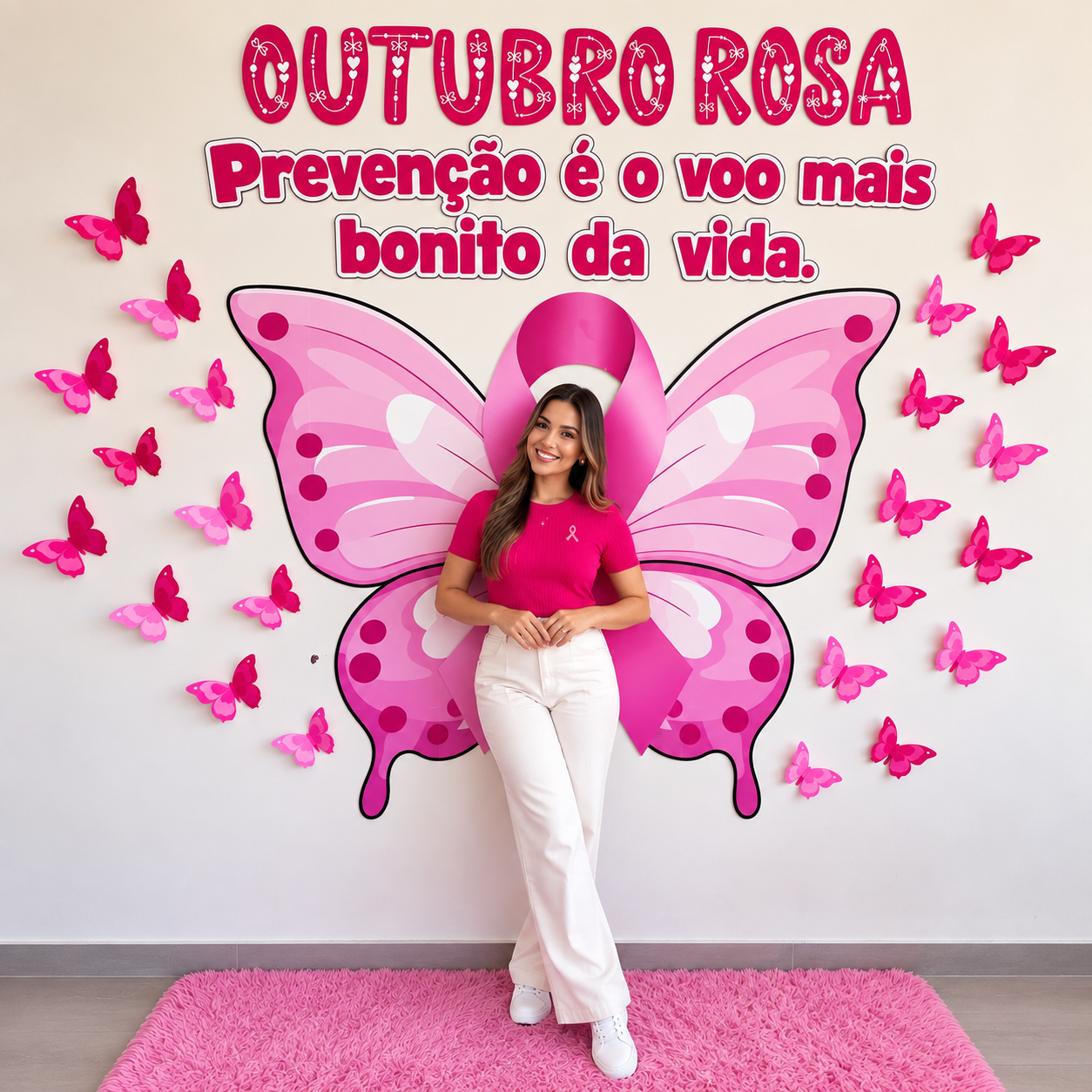 Painel Outubro Rosa – Asa de Borboleta