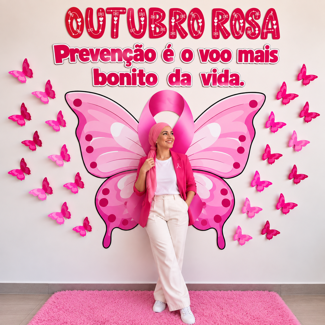 Painel Outubro Rosa – Asa de Borboleta - Imagem 2