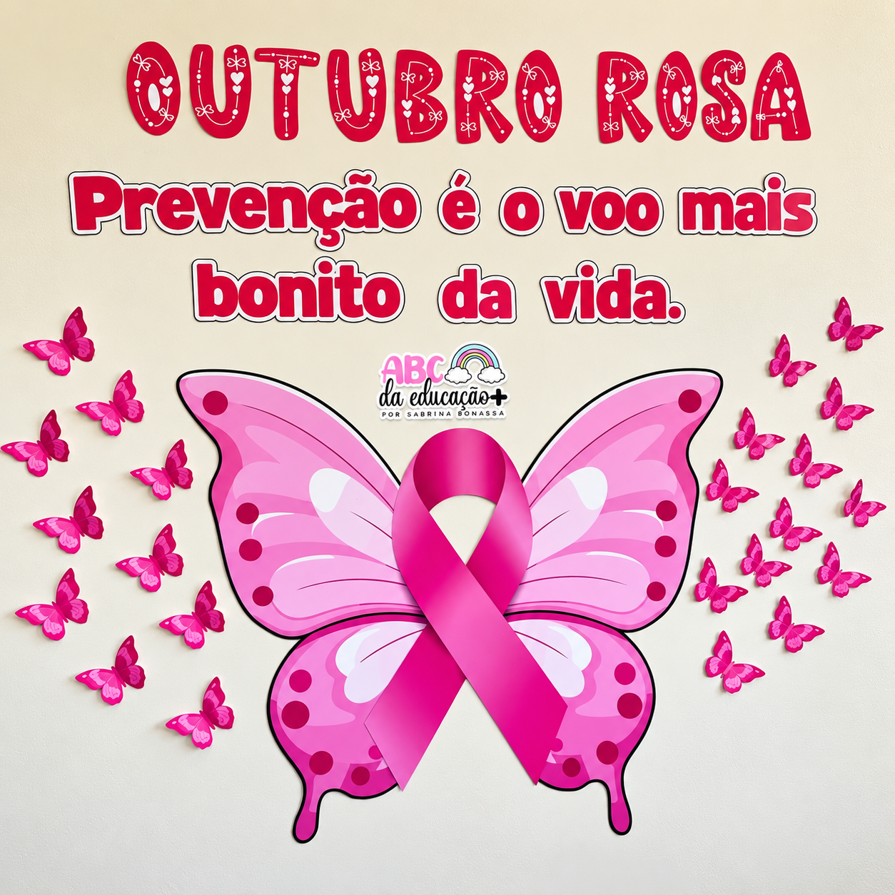 Painel Outubro Rosa – Asa de Borboleta - Imagem 3