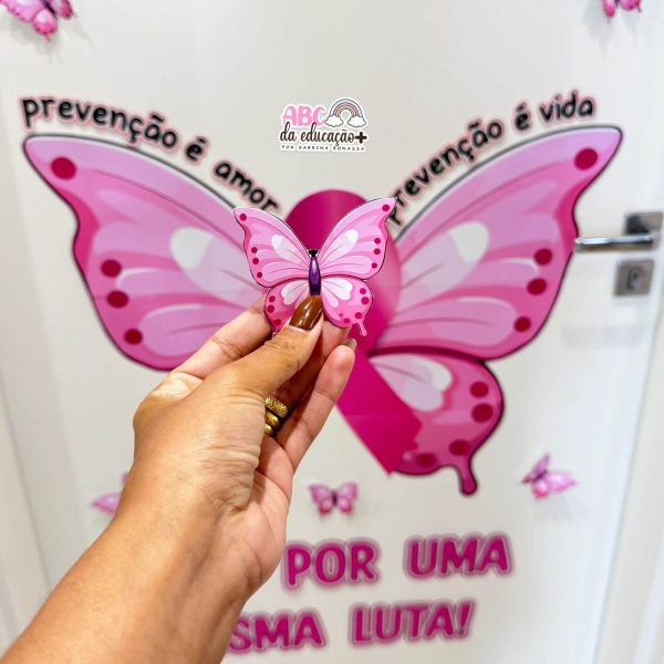 Painel De Porta Outubro Rosa – Borboleta da Prevenção - Imagem 3