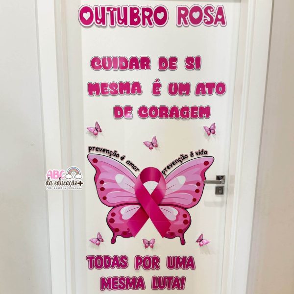Painel De Porta Outubro Rosa – Borboleta da Prevenção - Imagem 2