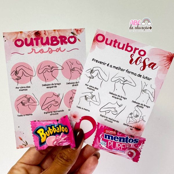 Cartões Outubro Rosa – Autoexame 3 modelos - Imagem 5