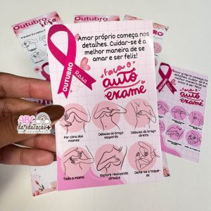 Cartões Outubro Rosa – Autoexame 3 modelos