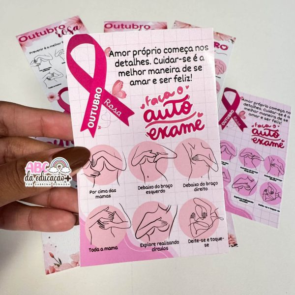 Cartões Outubro Rosa – Autoexame 3 modelos