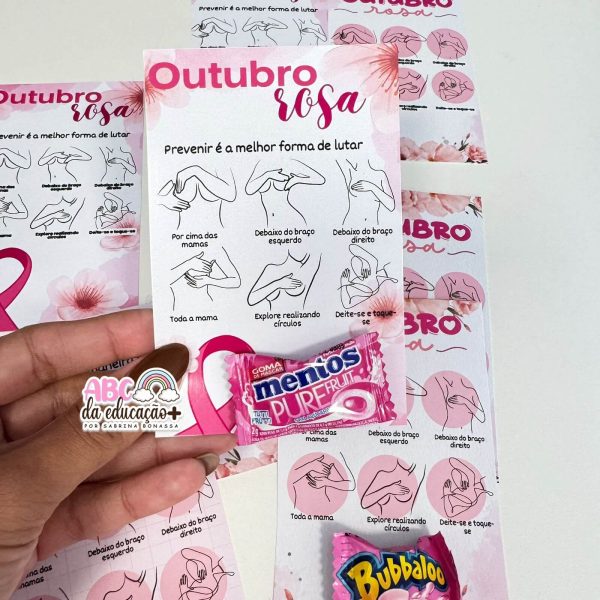 Cartões Outubro Rosa – Autoexame 3 modelos - Imagem 3