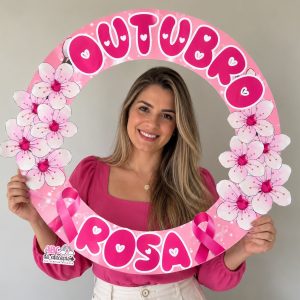 Moldura de Fotos Circular Outubro Rosa