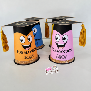 Copinho Capelo Divertido – Lembrancinha de Formatura Infantil