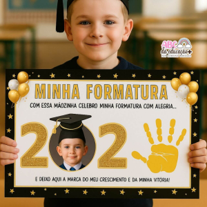Cartaz de Formatura Infantil – Lembrança com a Mãozinha Editável