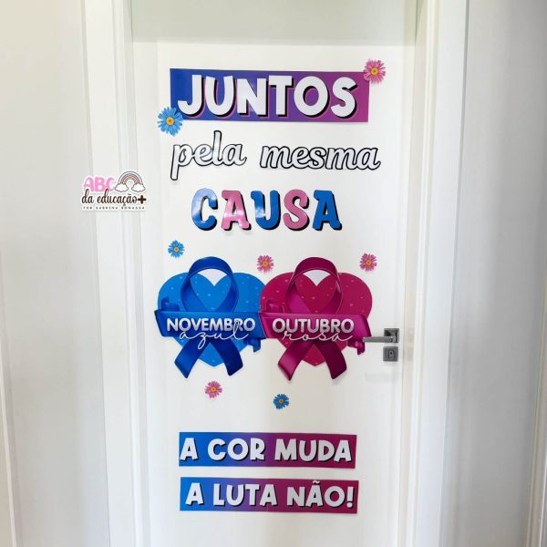 Painel de Porta Outubro Rosa e Novembro Azul - Imagem 3