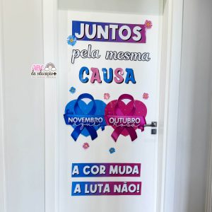Painel de Porta Outubro Rosa e Novembro Azul