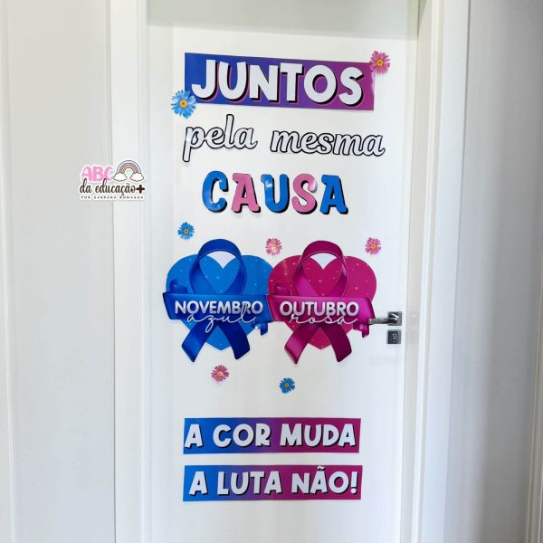 Painel de Porta Outubro Rosa e Novembro Azul