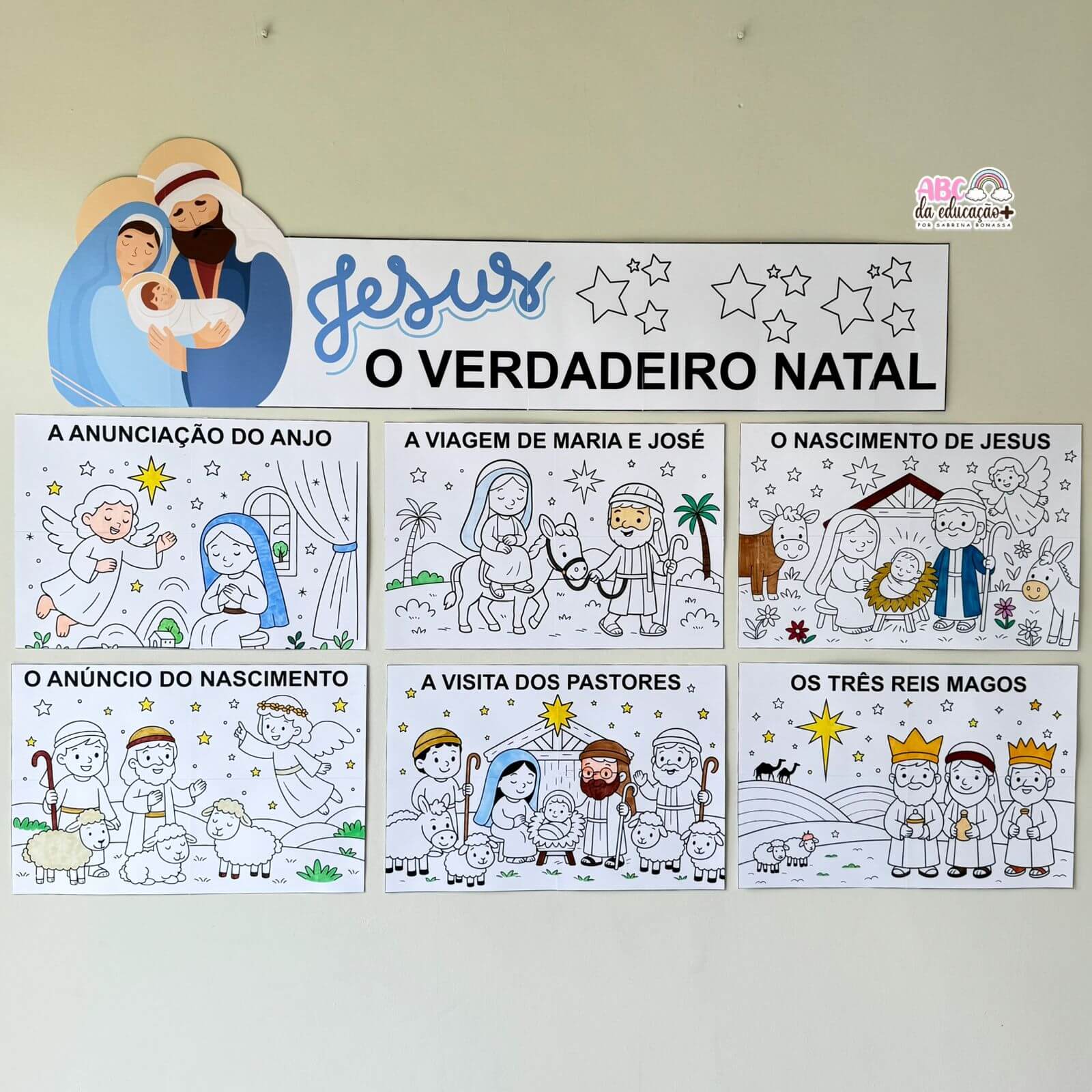 Painel de Natal Nascimento de Jesus – Para Colorir - Imagem 6