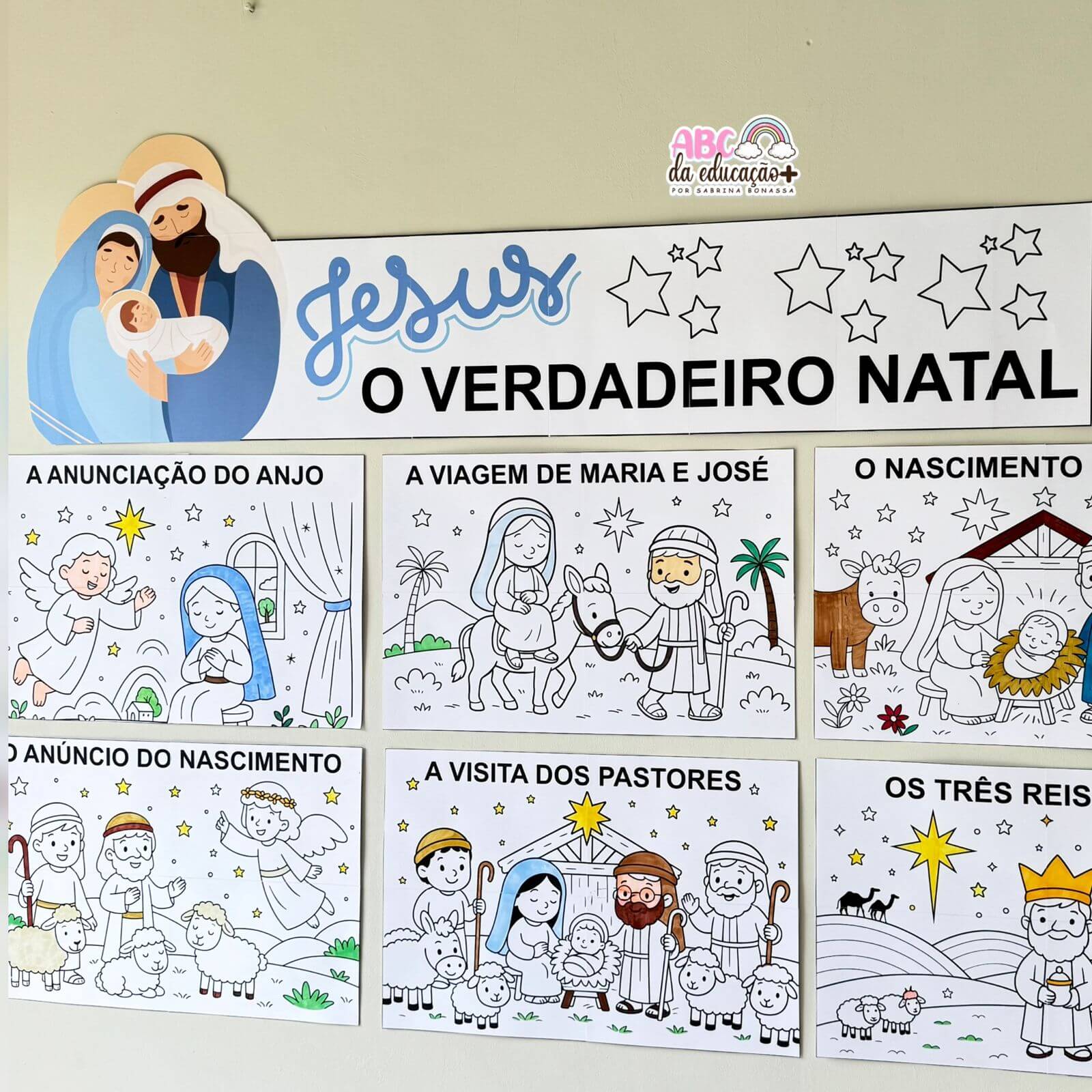 Painel de Natal Nascimento de Jesus – Para Colorir - Imagem 5
