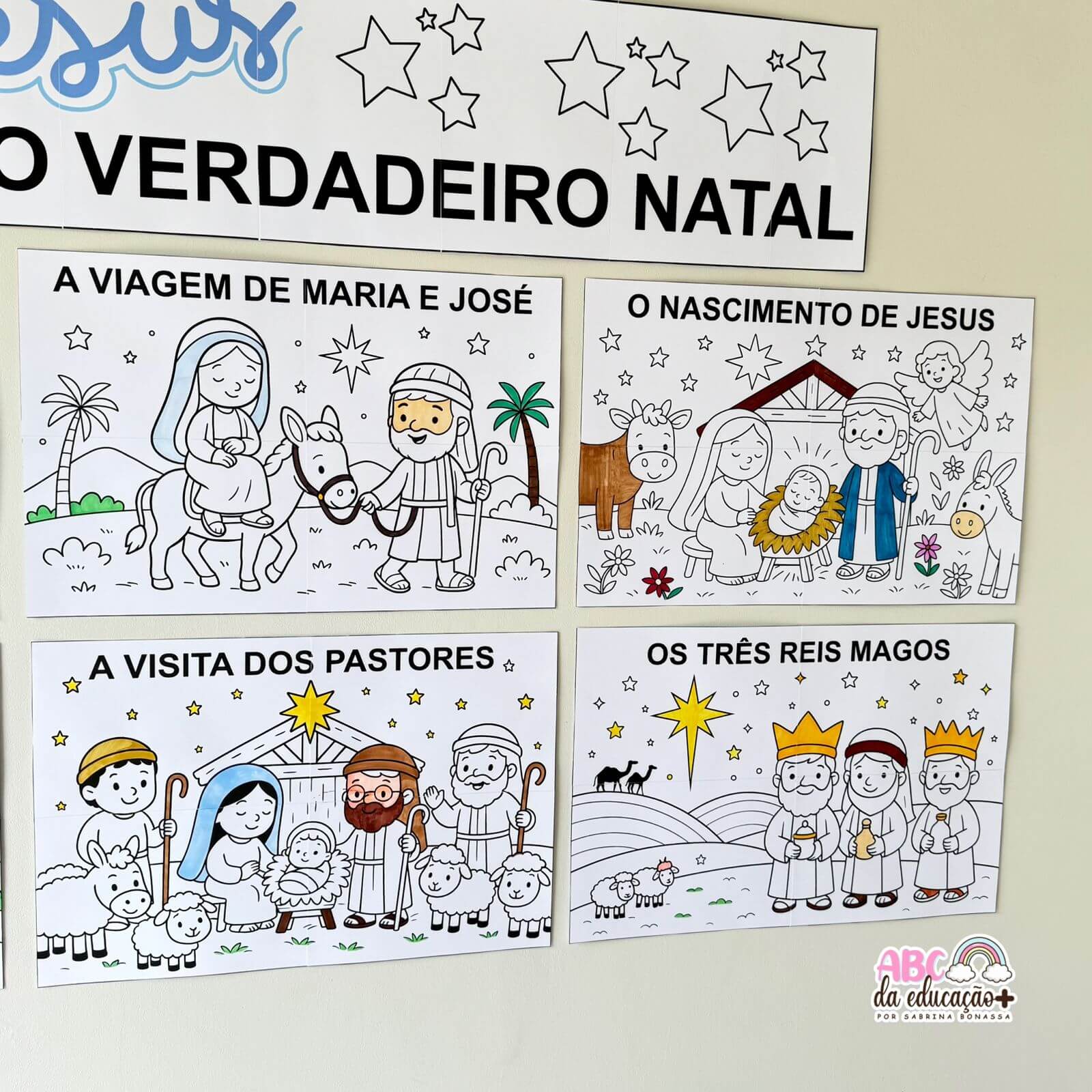 Painel de Natal Nascimento de Jesus – Para Colorir - Imagem 4