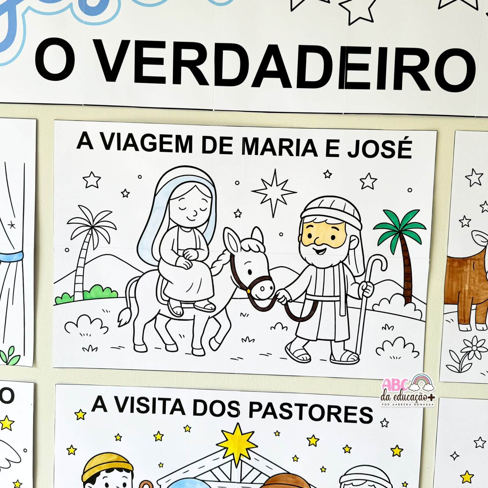 Painel de Natal Nascimento de Jesus – Para Colorir - Imagem 3