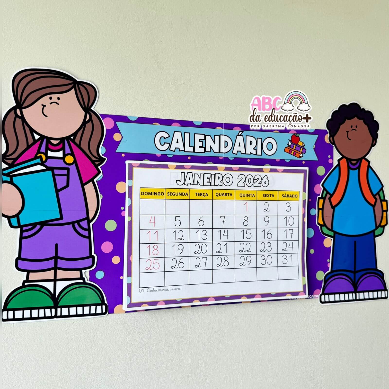 Calendário Escolar 2026 – Tema Crianças - Imagem 6