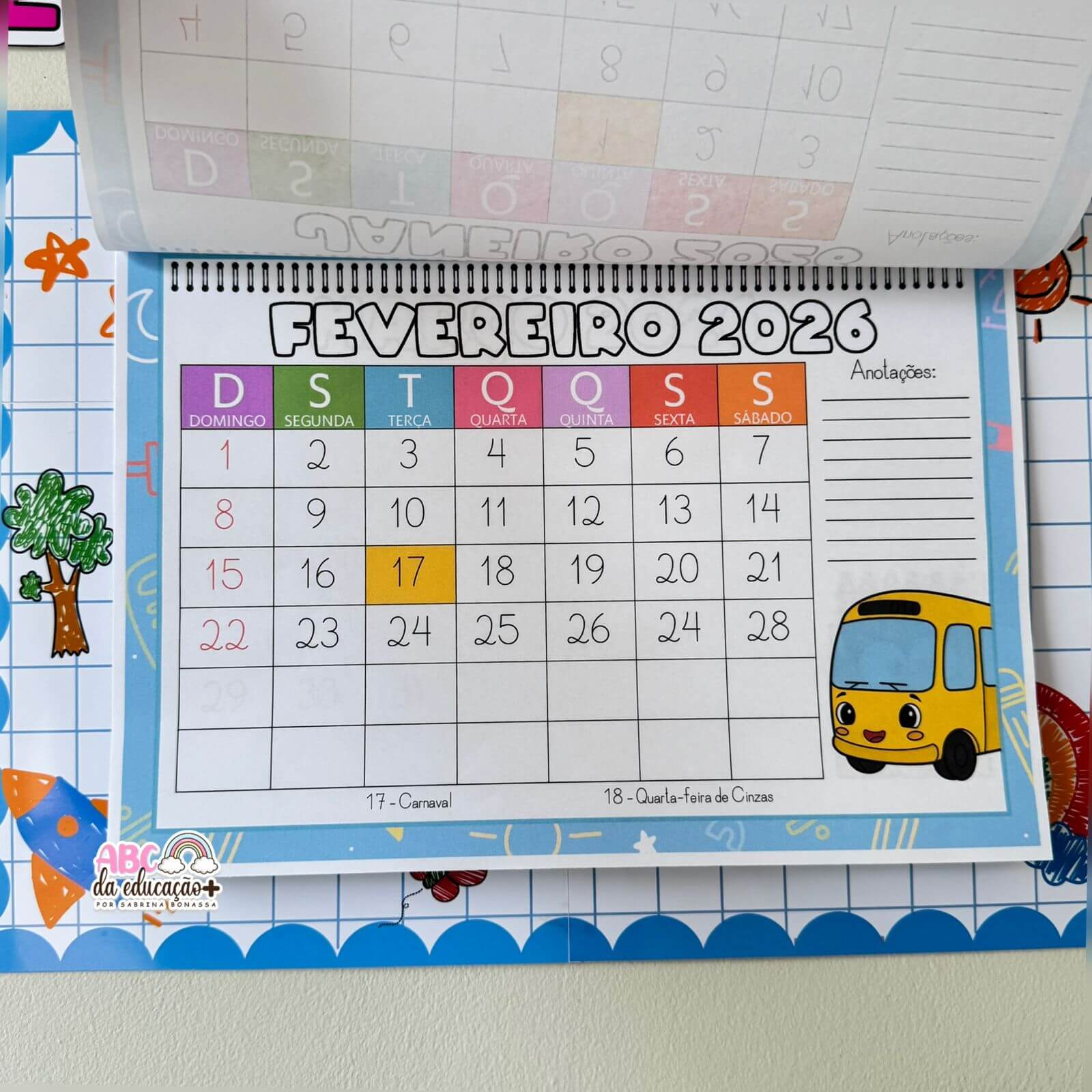 Calendário Escolar 2026 – Tema Escola - Imagem 9