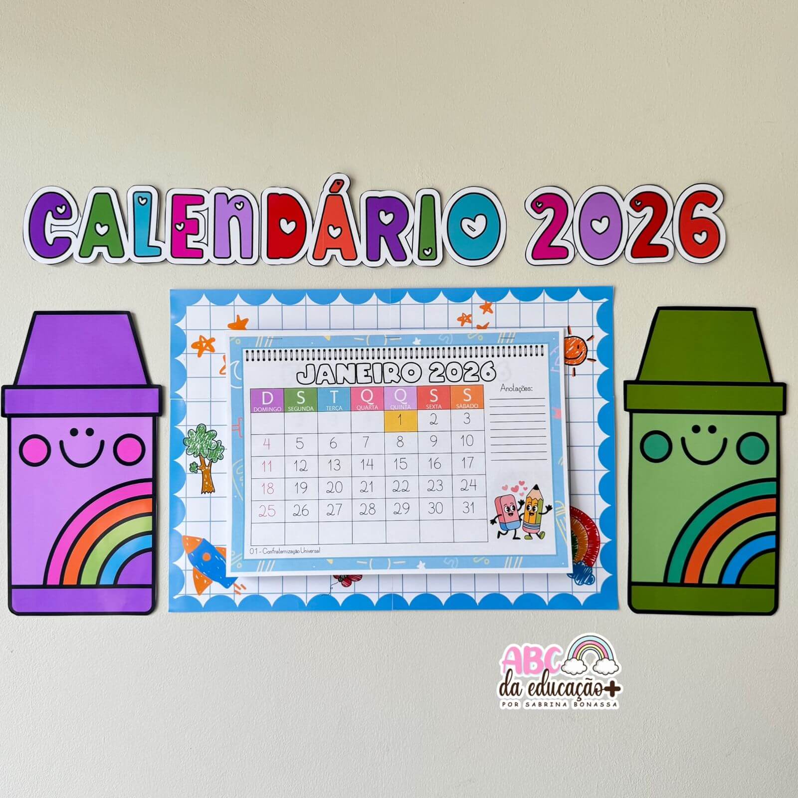 Calendário Escolar 2026 – Tema Escola - Imagem 8