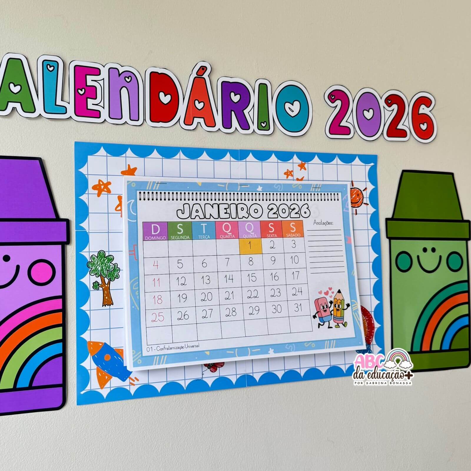 Calendário Escolar 2026 – Tema Escola - Imagem 7