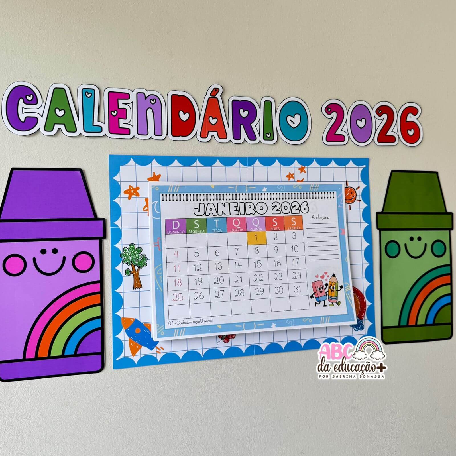 Calendário Escolar 2026 – Tema Escola - Imagem 6