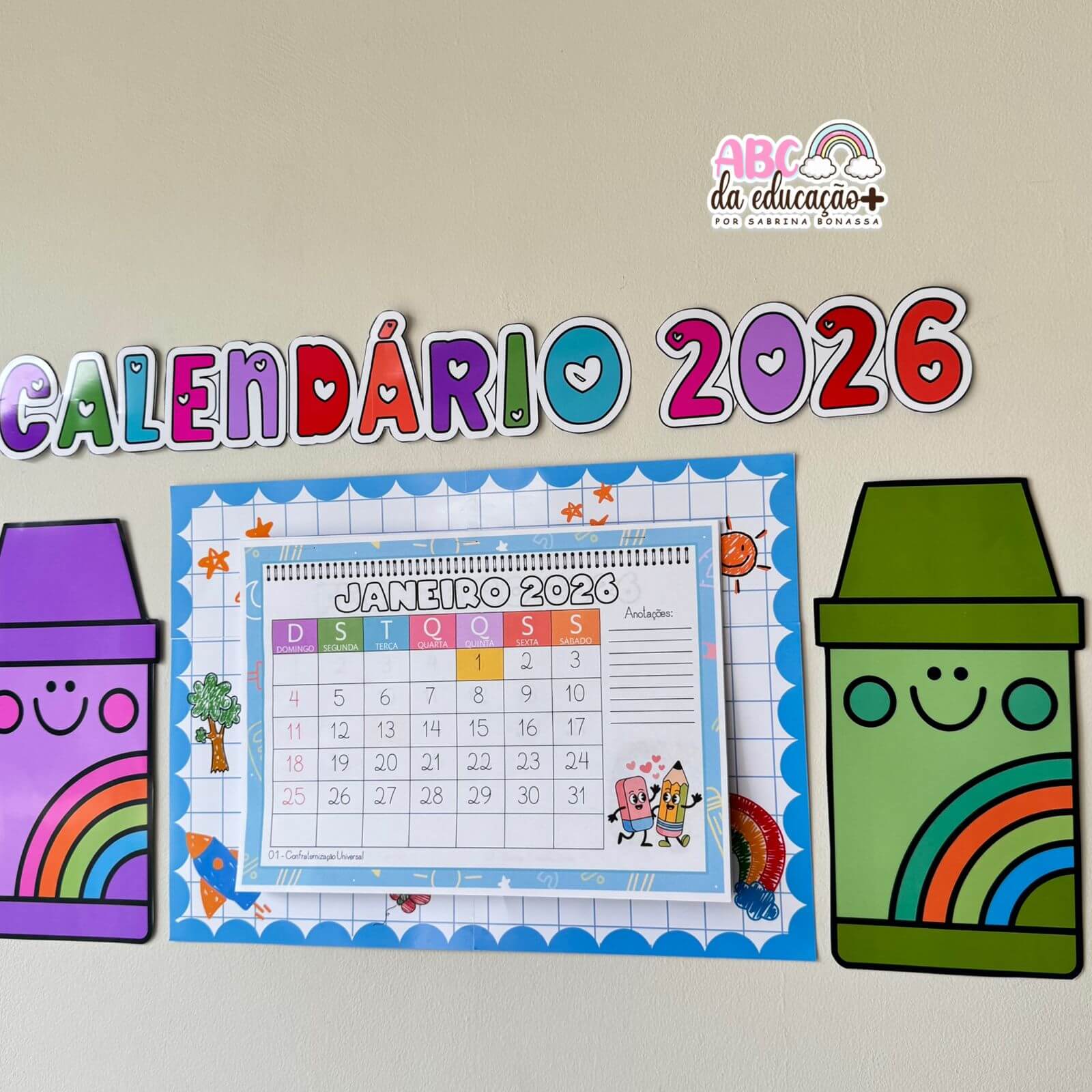 Calendário Escolar 2026 – Tema Escola - Imagem 4