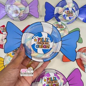 Lembrancinha Volta às Aulas – Balinha Pop com Tampa Bolha