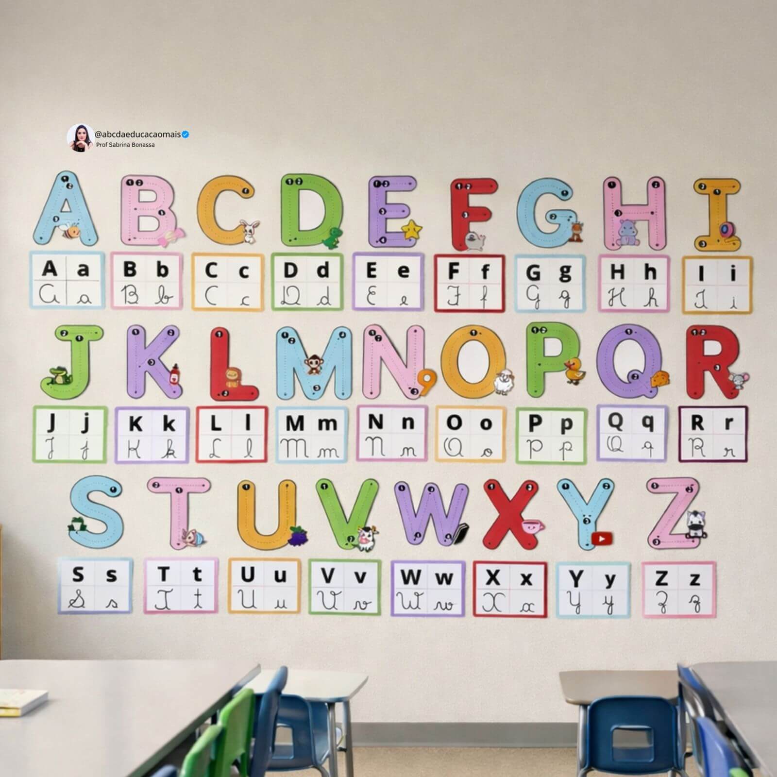 Alfabeto Tracejado de Parede Ilustrado - Imagem 8