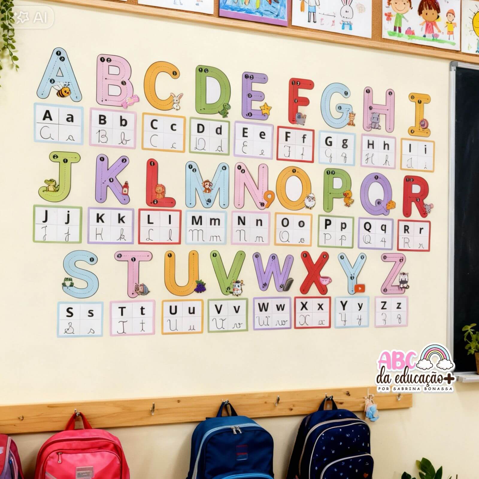 Alfabeto Tracejado de Parede Ilustrado - Imagem 2