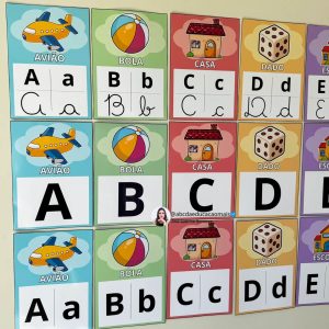 Alfabeto Ilustrado de Parede Nuvem - 3 Modelos