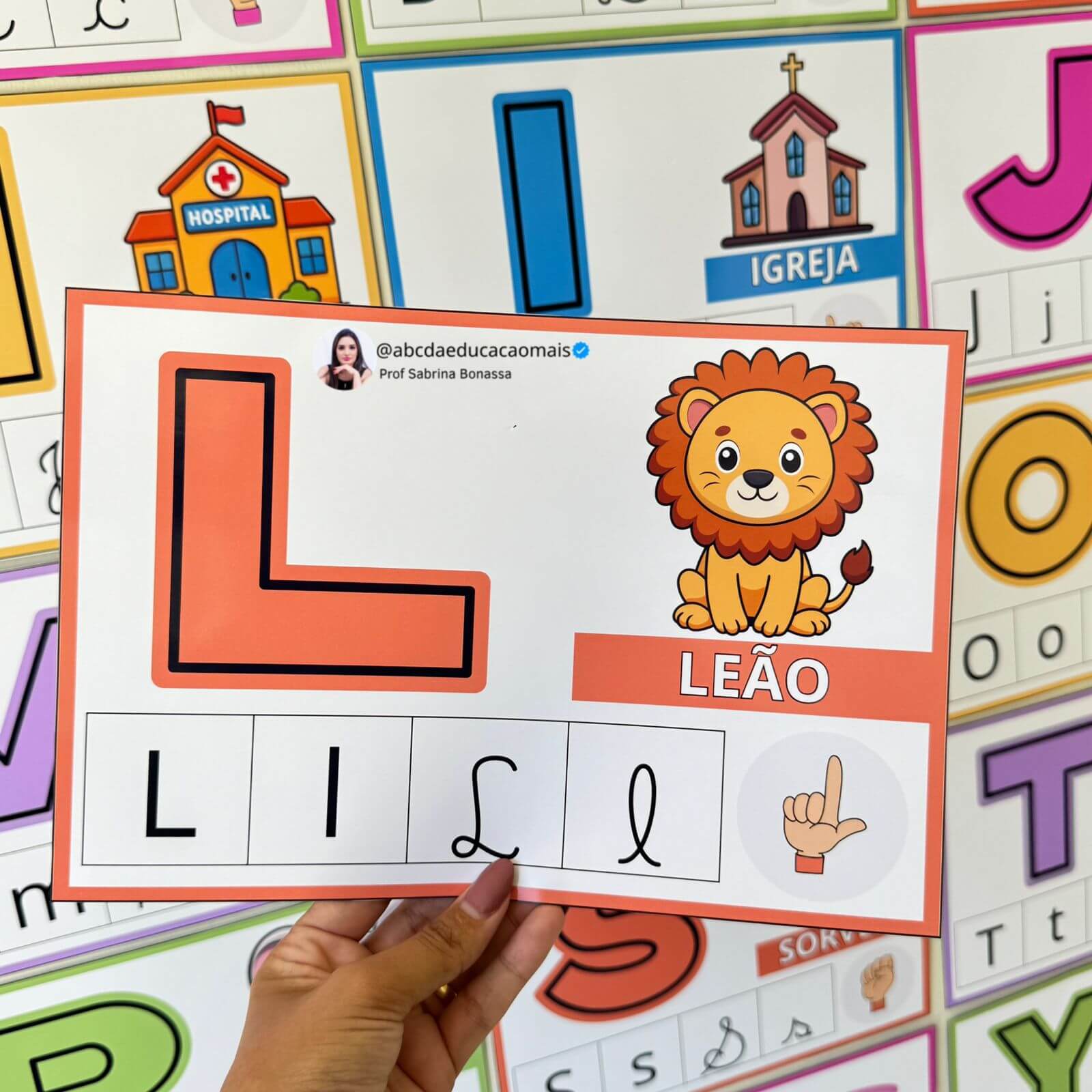 Alfabeto de Parede Inclusivo com Libras e os 4 Tipos de Letra - Imagem 2