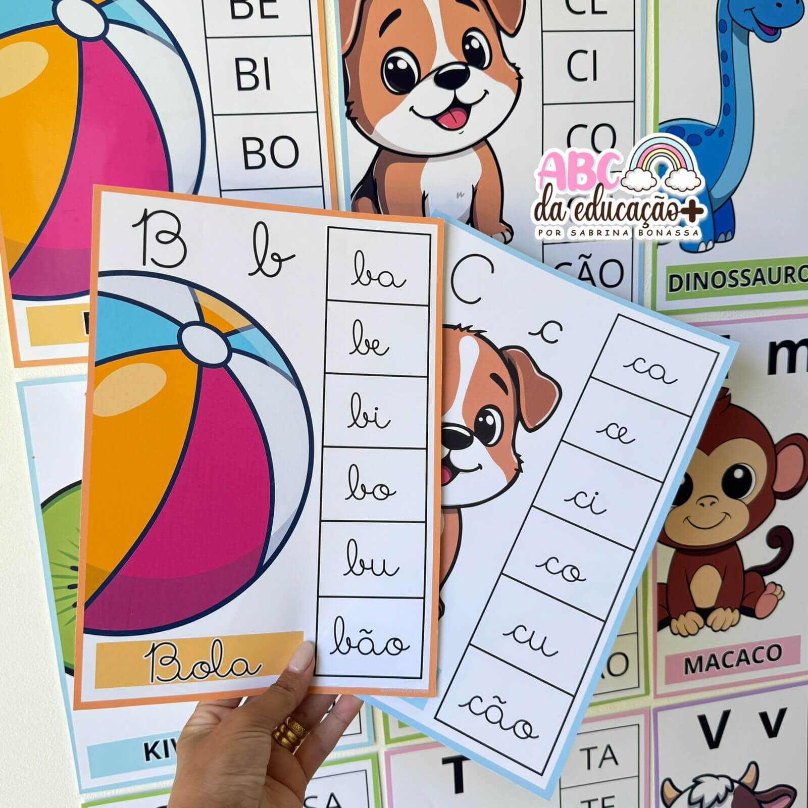 Silabário de Parede Ilustrado para Alfabetização – 3 Modelos Inclusos - Imagem 11