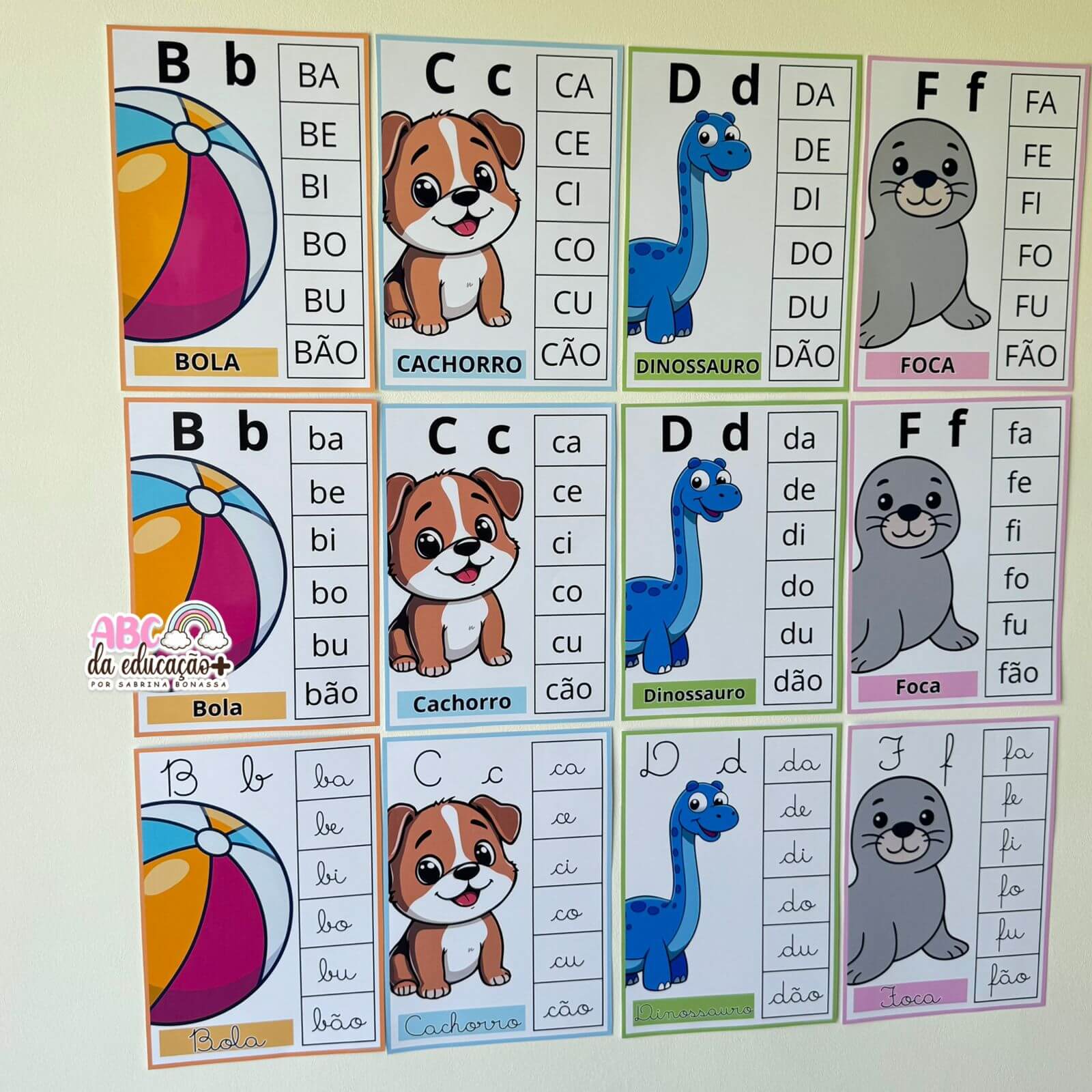 Silabário de Parede Ilustrado para Alfabetização – 3 Modelos Inclusos - Imagem 13