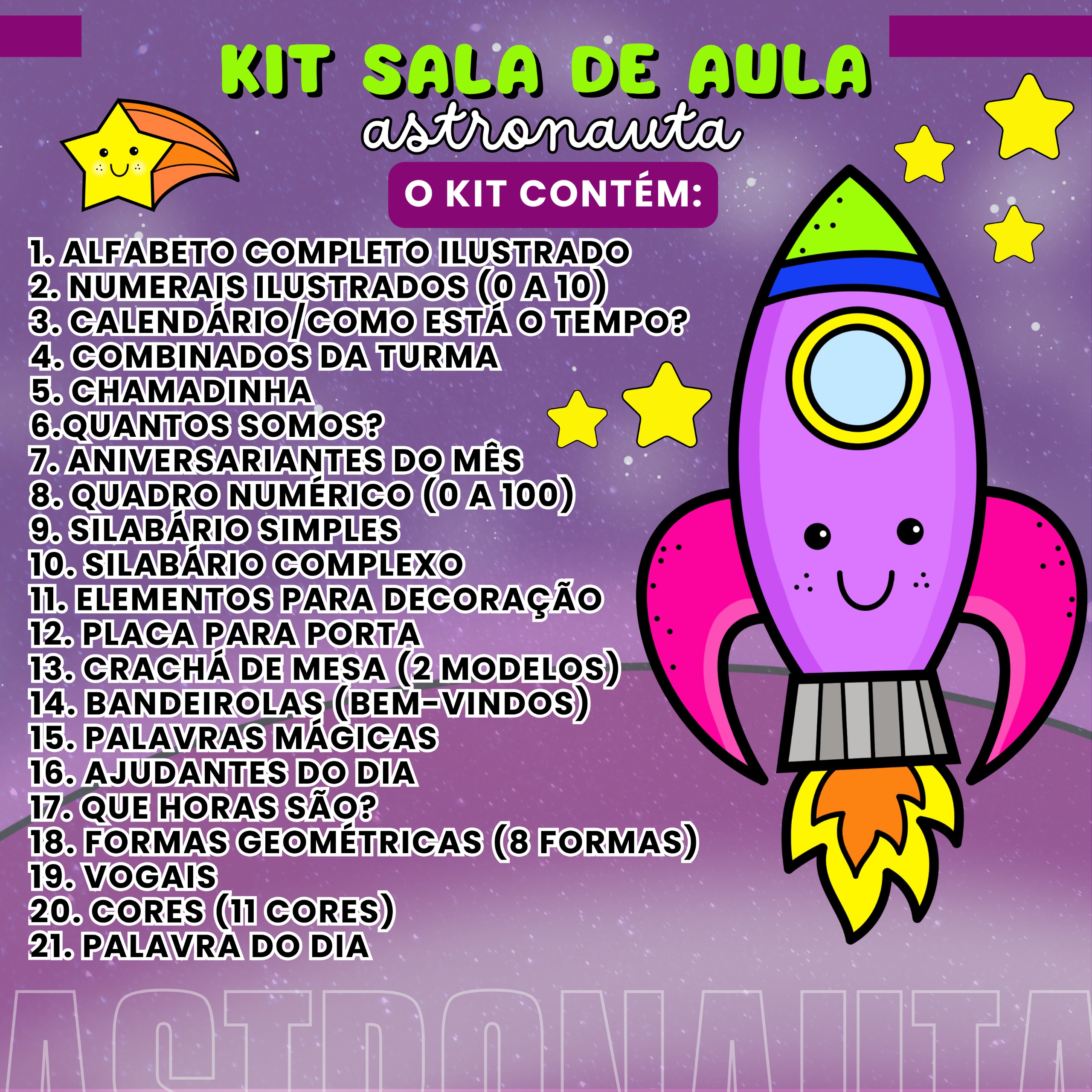 Kit Sala de Aula : Tema Astronauta - Imagem 2