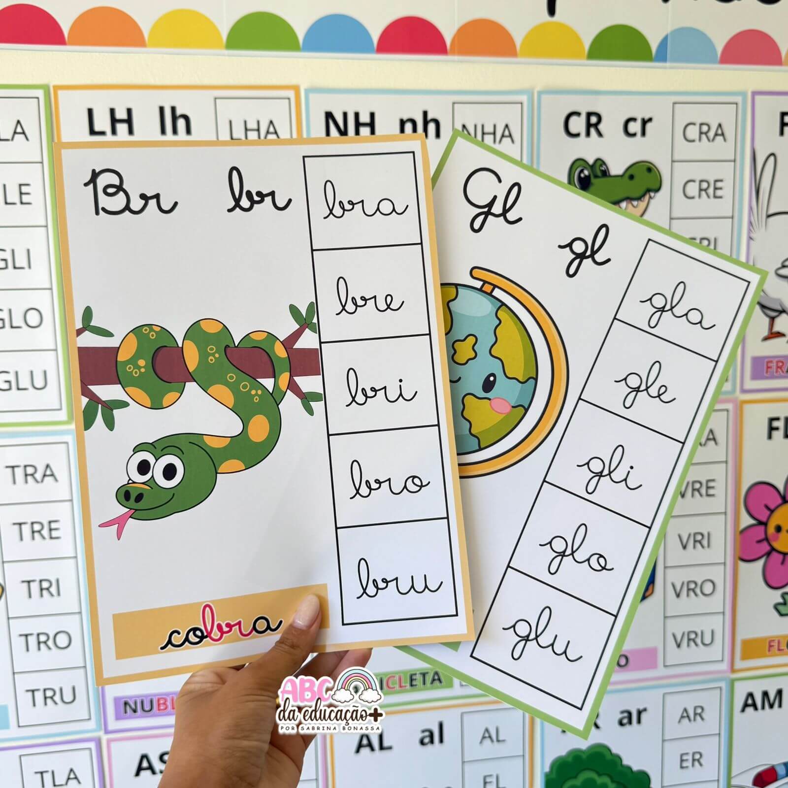 Silabário de Parede Ilustrado Sílabas Complexas– 3 Modelos Inclusos - Imagem 5