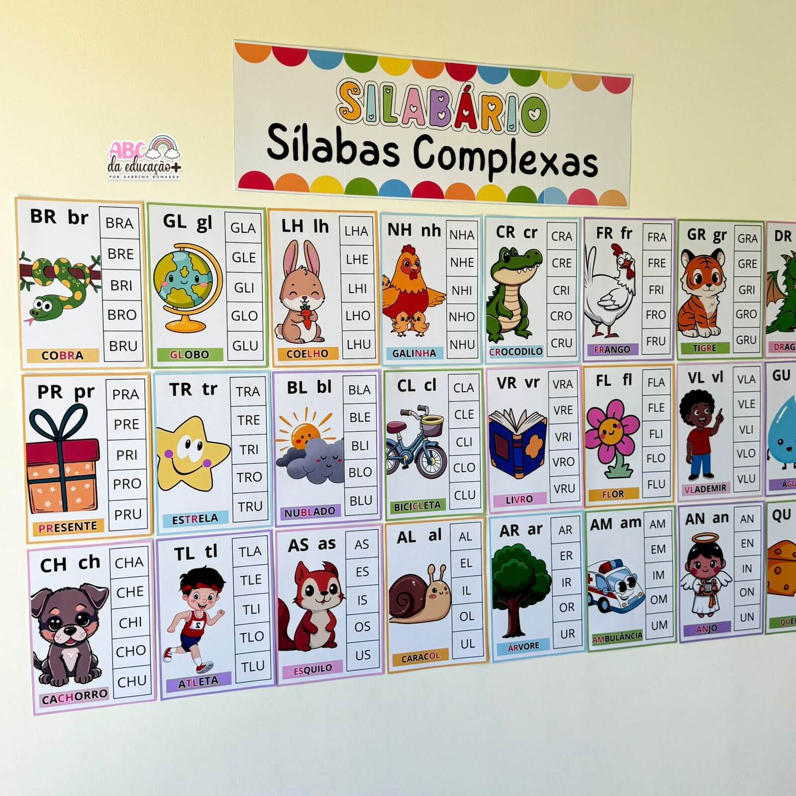 Silabário de Parede Ilustrado Sílabas Complexas– 3 Modelos Inclusos - Imagem 2
