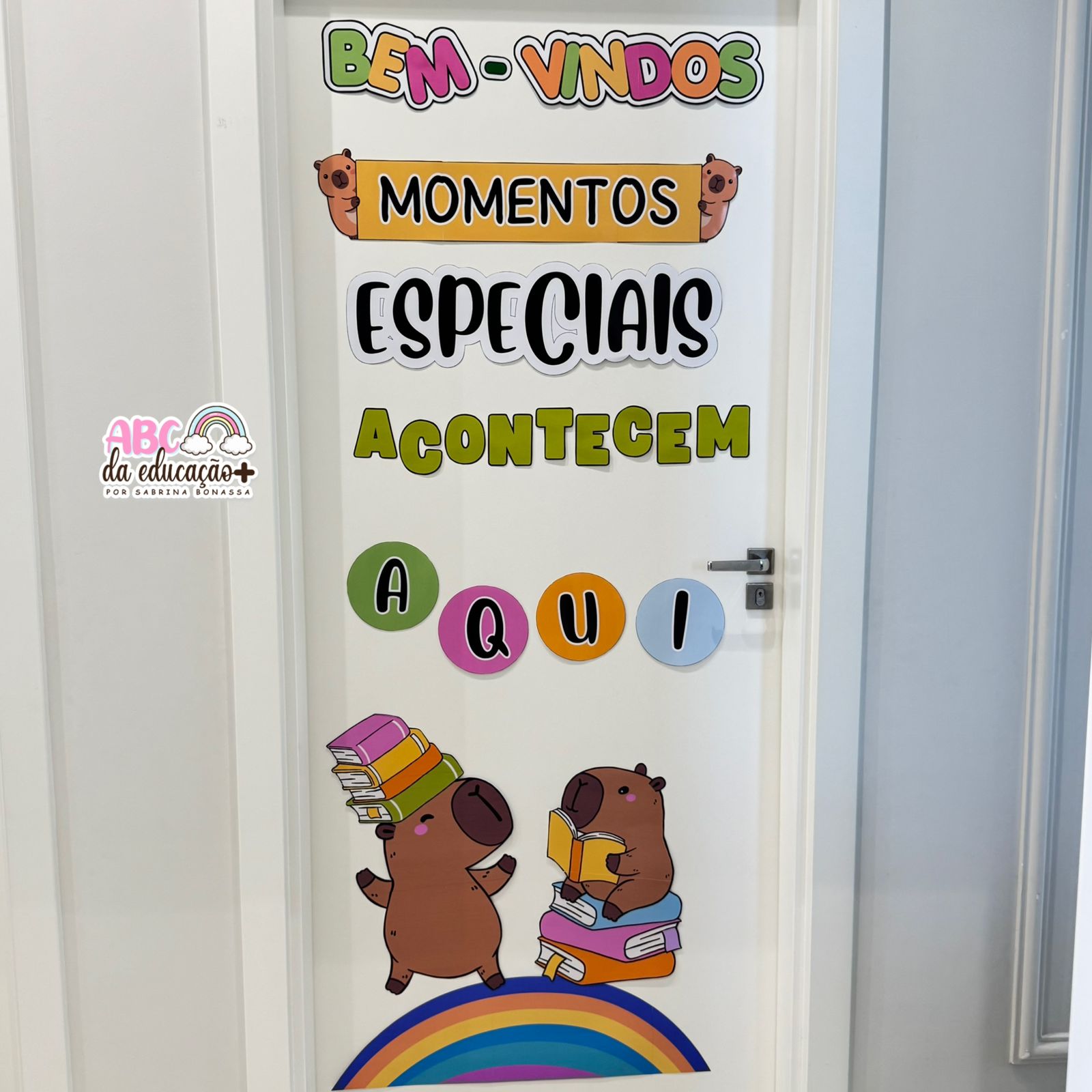 Painel de Porta Volta às Aulas - Tema Capivara - Imagem 3