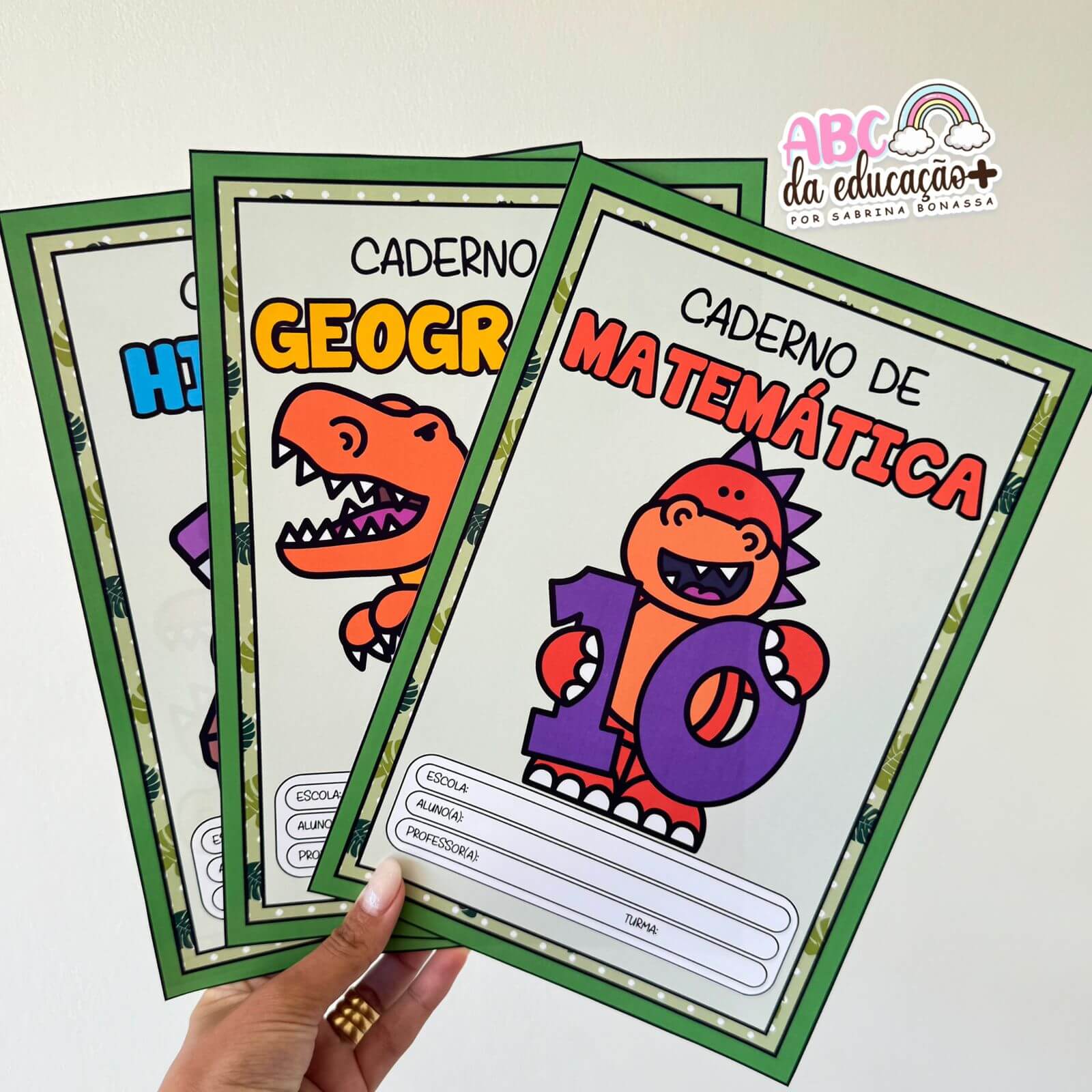 Capinhas de Caderno – Tema Dinossauros (Coloridas e para Colorir) - Imagem 2