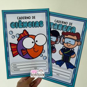 Capinhas de Caderno – Tema Fundo Mar (Coloridas e para Colorir)