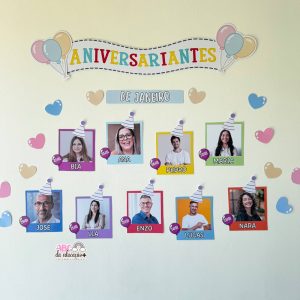 Painel de Aniversariantes Editável – Ideal para Escolas, Empresas e Escritórios