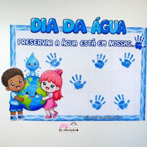 Painel Interativo Dia da Água - Carimbo de Mãos