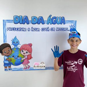 Painel Interativo Dia da Água - Carimbo de Mãos